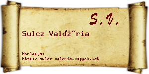 Sulcz Valéria névjegykártya