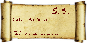 Sulcz Valéria névjegykártya